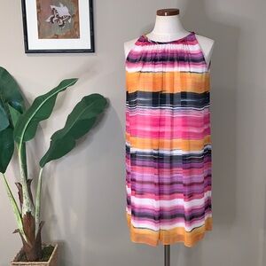 Calvin Klein Ombre Multicolored Sleeveless Chiffon Tent Dress, Size 6